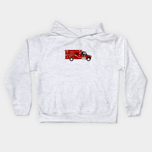 Bernalillo County Fire Department Ambulance Kids Hoodie by BassFishin